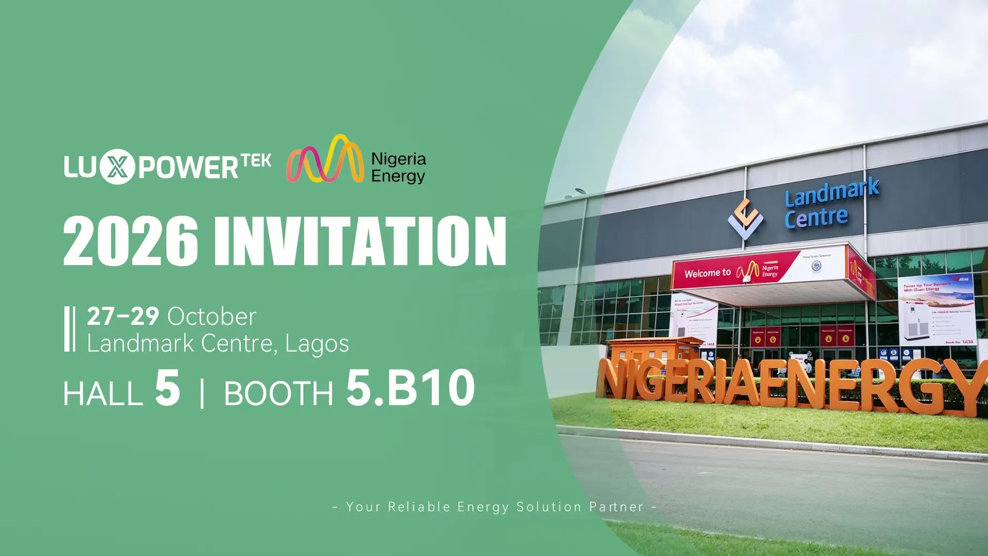 LuxpowerTek at Nigeria Energy 2026, 27–29 October, Landmark Centre, Lagos — Hall 5, Booth 5.B10.