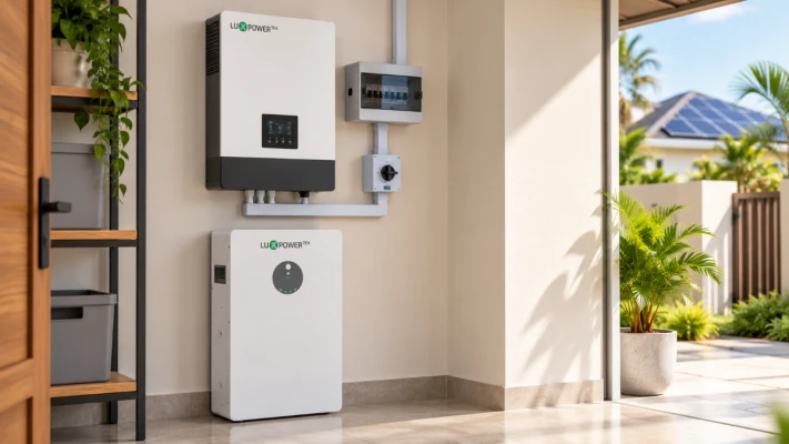 SNA inverter and PGEM battery manage solar, grid and backup power for essential household loads in a modern Nigerian home.
