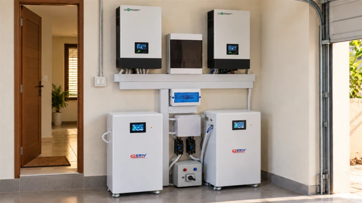 SNA 6K inverter, PGEM battery and protection equipment in a Nigerian home backup installation