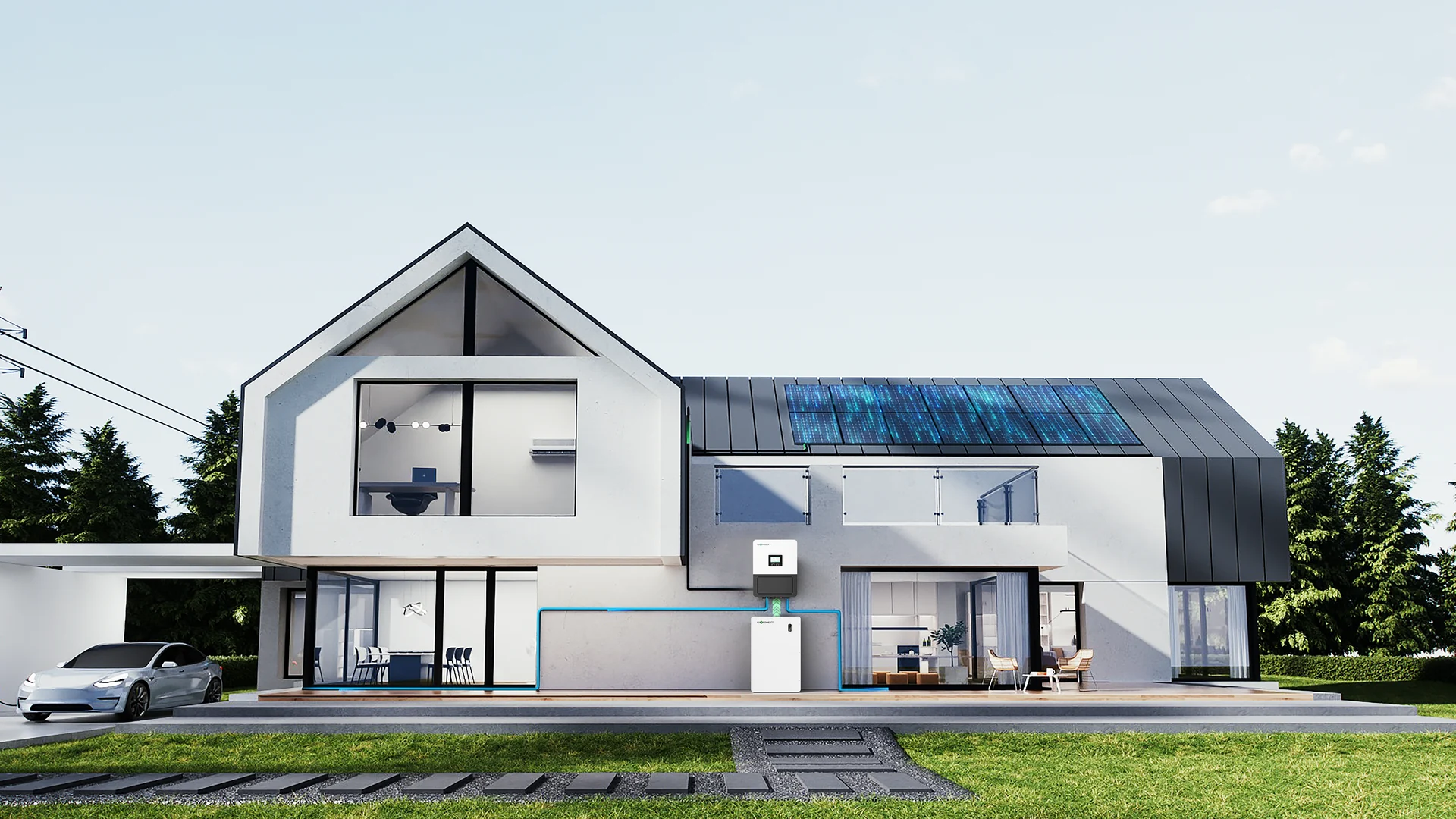 Residential LuxpowerTek inverter and battery storage system