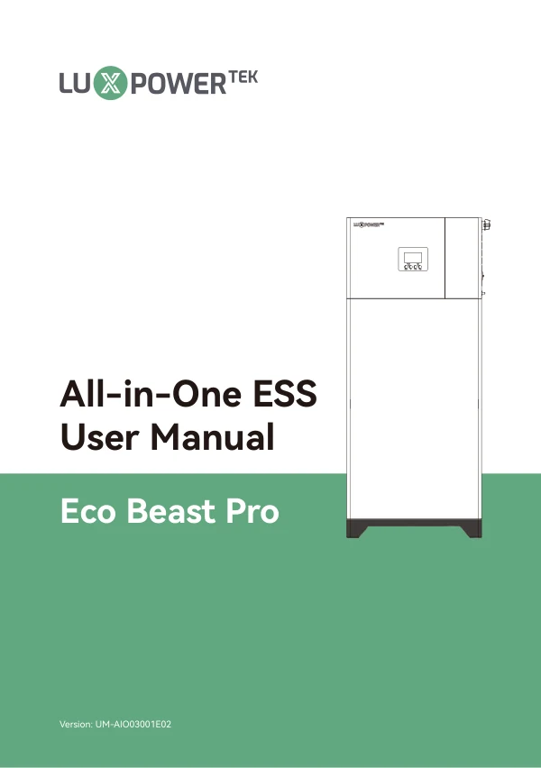 Eco Beast Pro user manual cover