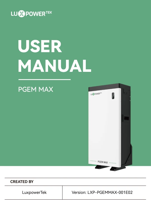 PGEM MAX User Manual cover